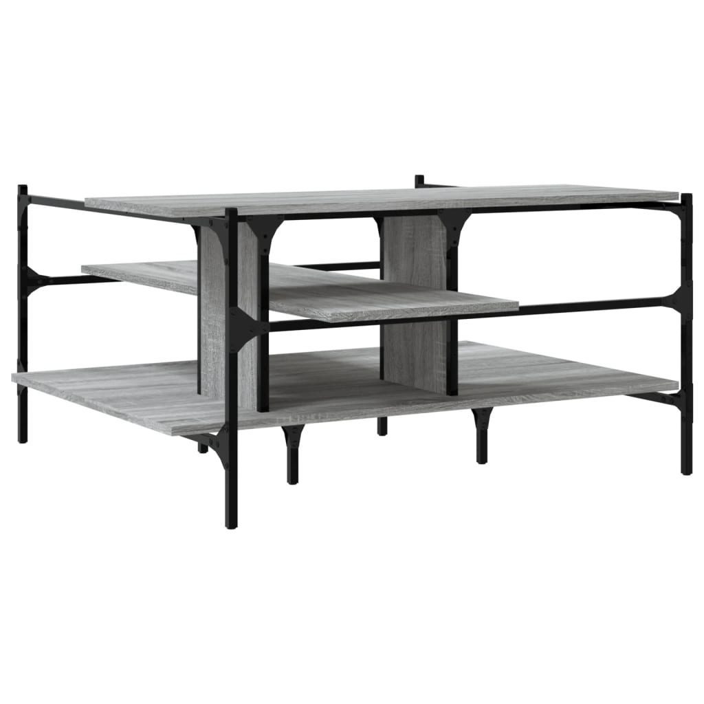 vidaXL Couchtisch Grau Sonoma 100x100x48,5 cm Holzwerkstoff