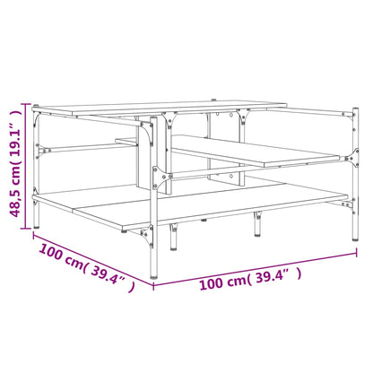 vidaXL Couchtisch Braun Eichen-Optik 100x100x48,5 cm Holzwerkstoff