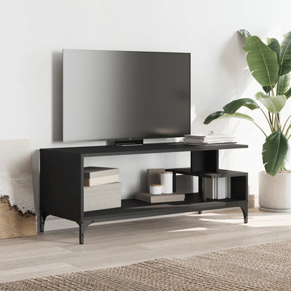 Meuble TV vidaXL Noir 102x40x41 cm Bois d'ingénierie et acier