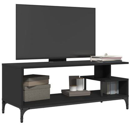 Meuble TV vidaXL Noir 102x40x41 cm Bois d'ingénierie et acier