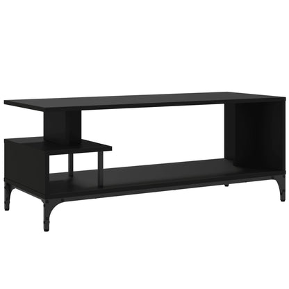 Meuble TV vidaXL Noir 102x40x41 cm Bois d'ingénierie et acier