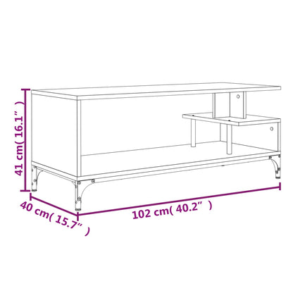 Meuble TV vidaXL Noir 102x40x41 cm Bois d'ingénierie et acier