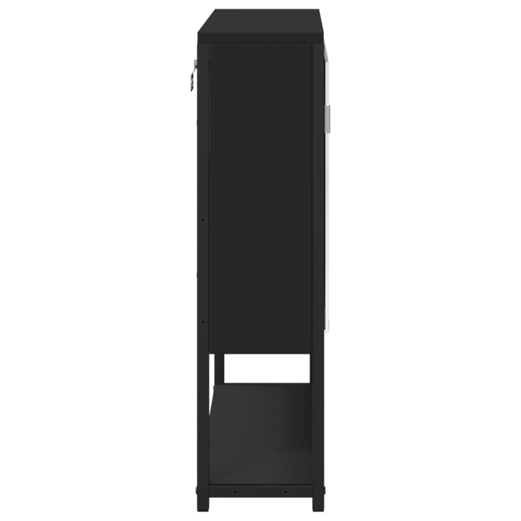 vidaXL Bad-Spiegelschrank Schwarz 60x16x60 cm Holzwerkstoff
