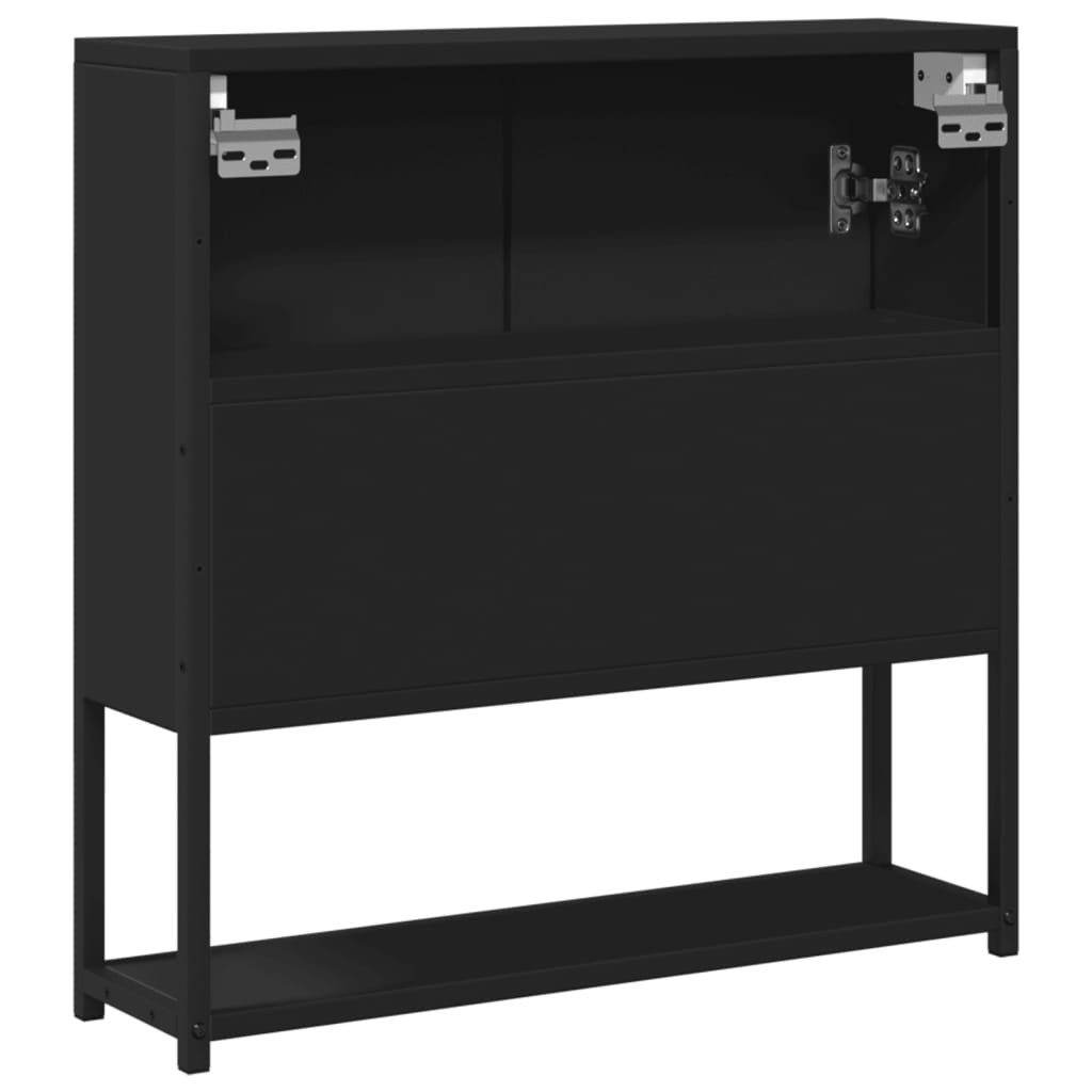 vidaXL Bad-Spiegelschrank Schwarz 60x16x60 cm Holzwerkstoff