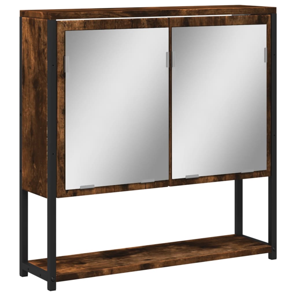 vidaXL Bad-Spiegelschrank Räuchereiche 60x16x60 cm Holzwerkstoff