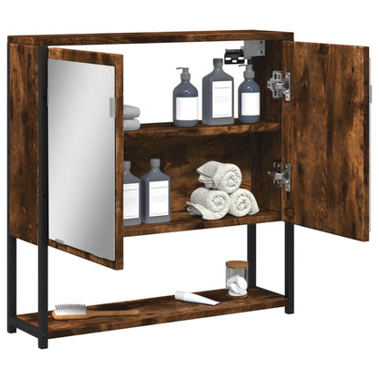 vidaXL Bad-Spiegelschrank Räuchereiche 60x16x60 cm Holzwerkstoff