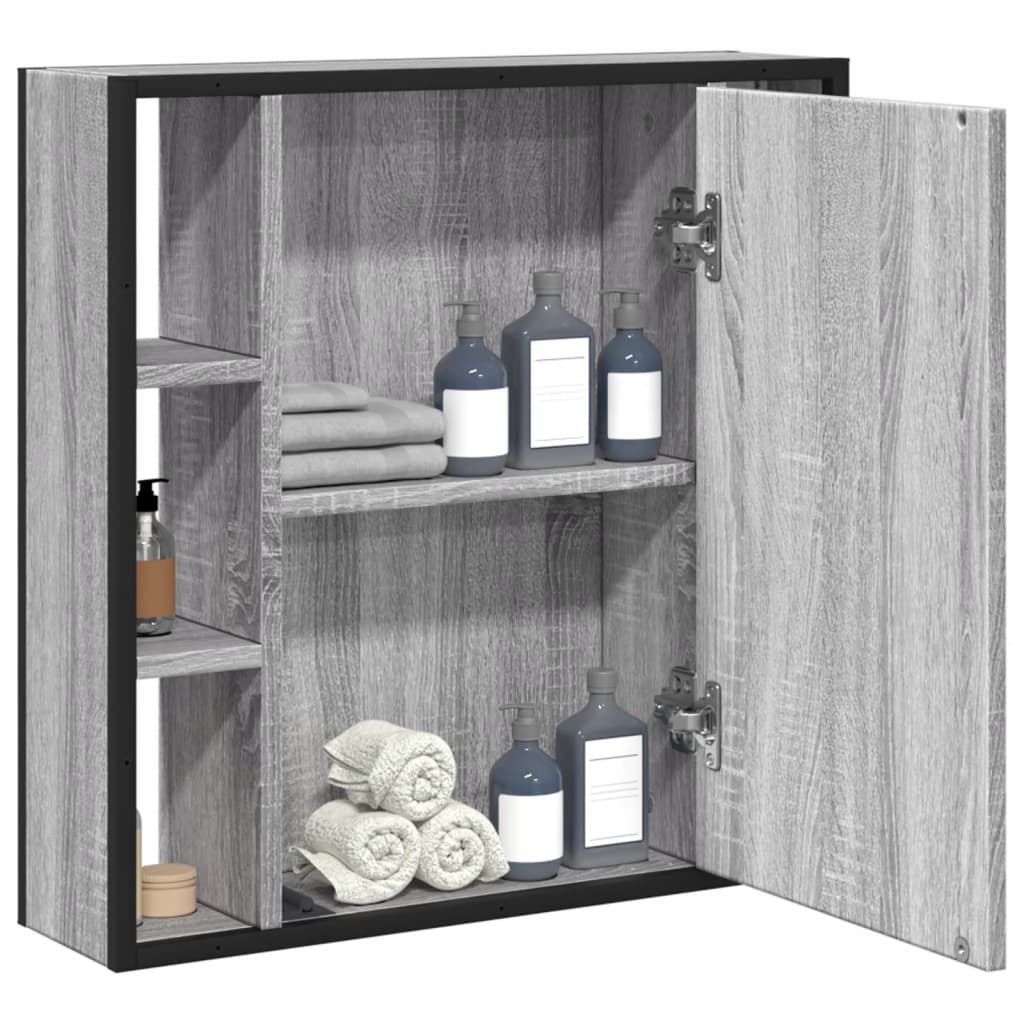 vidaXL Armoire de toilette Gris Sonoma 60x16x60 cm Bois d'ingénierie