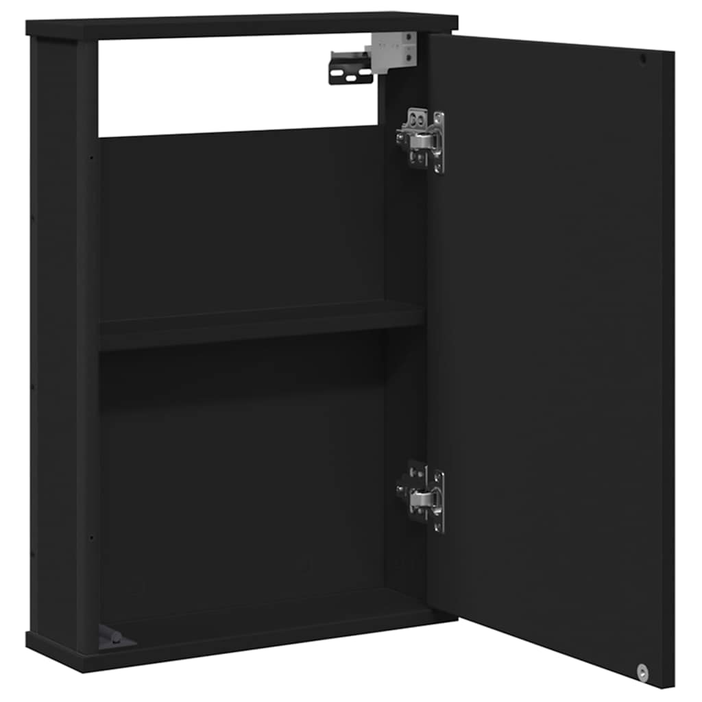 vidaXL Armoire de toilette murale Noir 42x12x60 cm Bois d'ingénierie