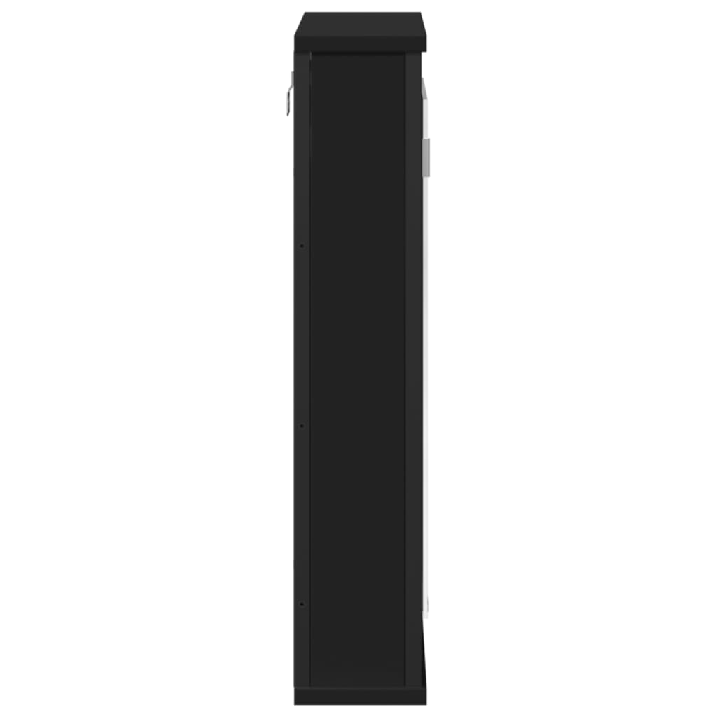 vidaXL Armoire de toilette murale Noir 42x12x60 cm Bois d'ingénierie