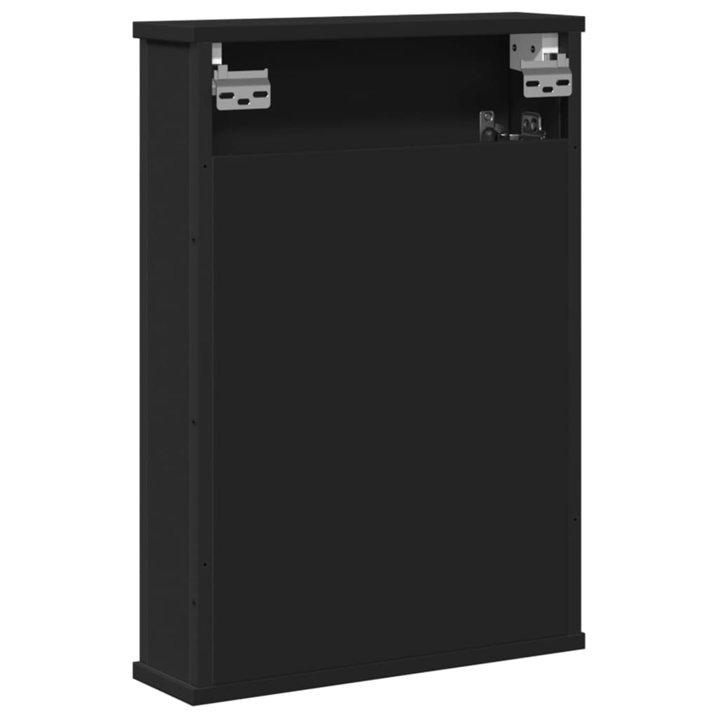 vidaXL Armoire de toilette murale Noir 42x12x60 cm Bois d'ingénierie