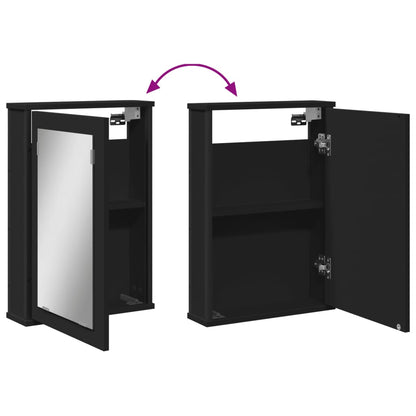 vidaXL Armoire de toilette murale Noir 42x12x60 cm Bois d'ingénierie