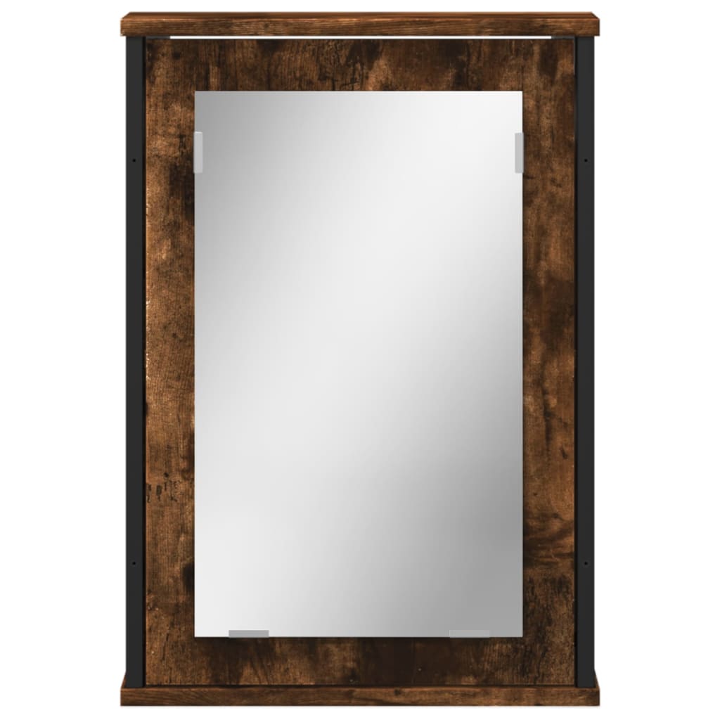 vidaXL Bad-Spiegelschrank Räuchereiche 42x12x60 cm Holzwerkstoff