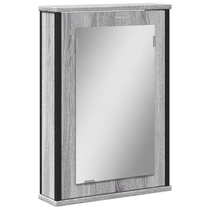 vidaXL Bad-Spiegelschrank Grau Sonoma 42x12x60 cm Holzwerkstoff