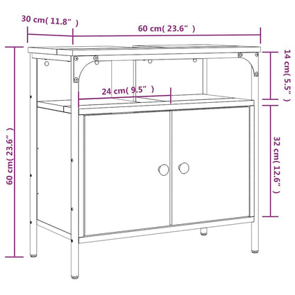 vidaXL Waschbeckenunterschrank Schwarz 60x30x60 cm Holzwerkstoff