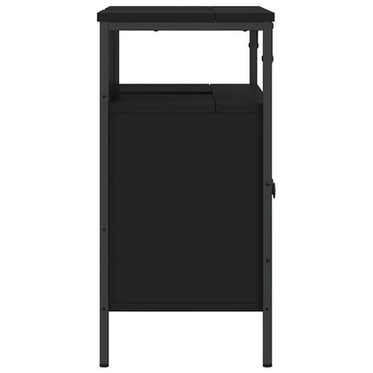 vidaXL Waschbeckenunterschrank Schwarz 60x30x60 cm Holzwerkstoff