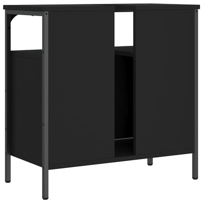 vidaXL Waschbeckenunterschrank Schwarz 60x30x60 cm Holzwerkstoff