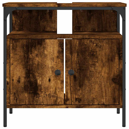 vidaXL Meuble sous-vasque chêne fumé 60x30x60 cm Bois d'ingénierie