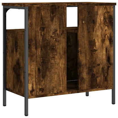 vidaXL Meuble sous-vasque chêne fumé 60x30x60 cm Bois d'ingénierie