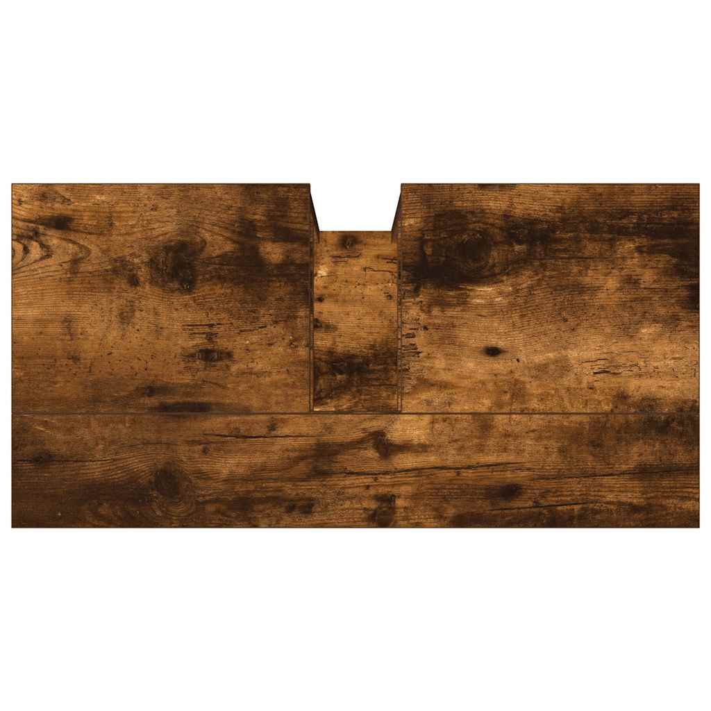 vidaXL Meuble sous-vasque chêne fumé 60x30x60 cm Bois d'ingénierie