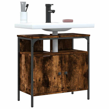 vidaXL Meuble sous-vasque chêne fumé 60x30x60 cm Bois d'ingénierie