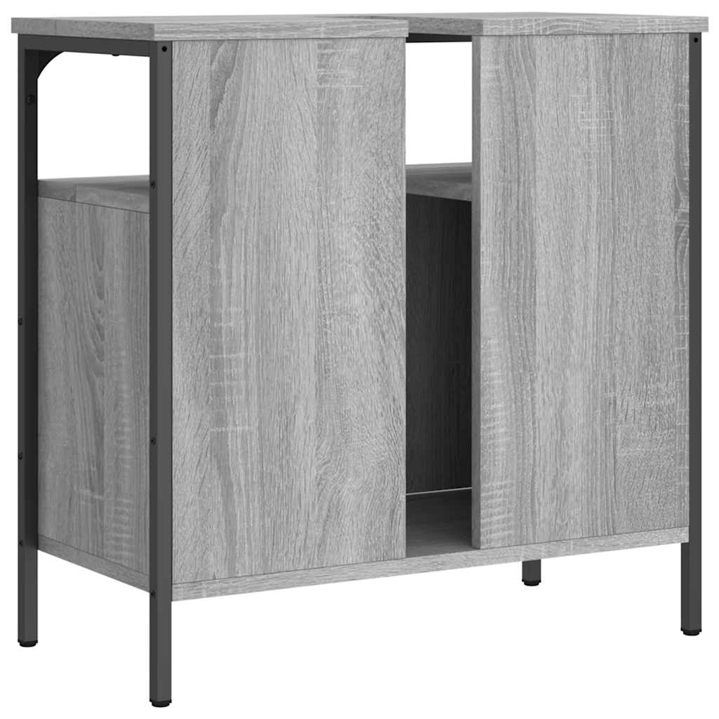 vidaXL Waschbeckenunterschrank Grau Sonoma 60x30x60 cm Holzwerkstoff
