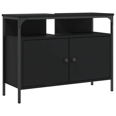 vidaXL Waschbeckenunterschrank Schwarz 80x30x60 cm Holzwerkstoff