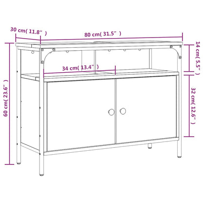 vidaXL Waschbeckenunterschrank Schwarz 80x30x60 cm Holzwerkstoff