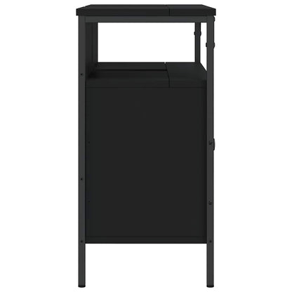 vidaXL Waschbeckenunterschrank Schwarz 80x30x60 cm Holzwerkstoff