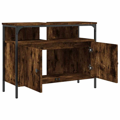vidaXL Waschbeckenunterschrank Räuchereiche 80x30x60 cm Holzwerkstoff