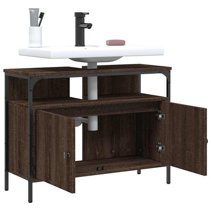 vidaXL Meuble sous-lavabo chêne marron 80x30x60 cm Bois d'ingénierie