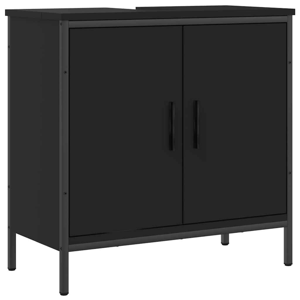 Meuble bas de lavabo vidaXL Noir 60x30x60 cm Bois d'ingénierie