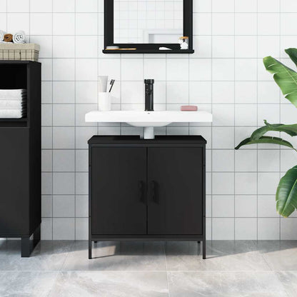 Meuble bas de lavabo vidaXL Noir 60x30x60 cm Bois d'ingénierie