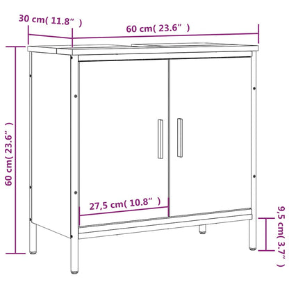 Meuble bas de lavabo vidaXL Noir 60x30x60 cm Bois d'ingénierie