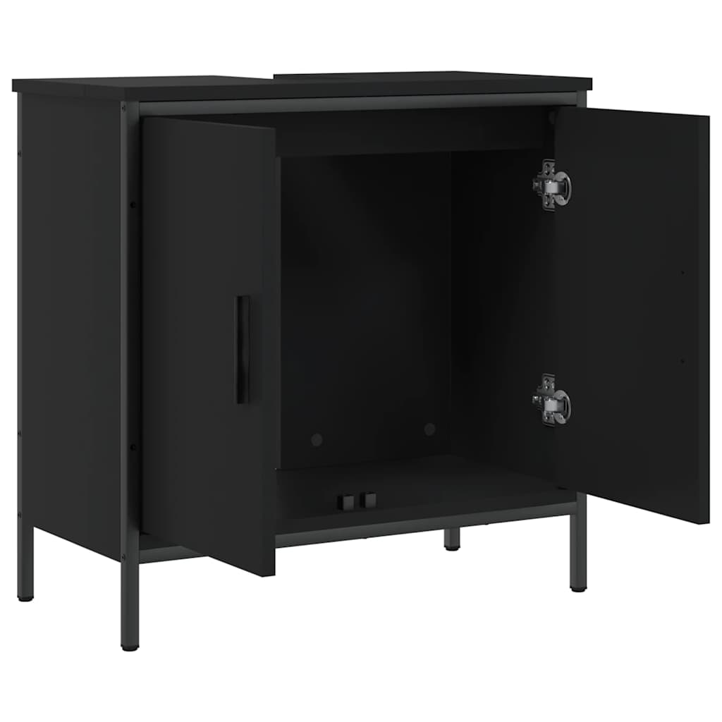 Meuble bas de lavabo vidaXL Noir 60x30x60 cm Bois d'ingénierie