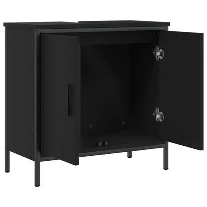 Meuble bas de lavabo vidaXL Noir 60x30x60 cm Bois d'ingénierie