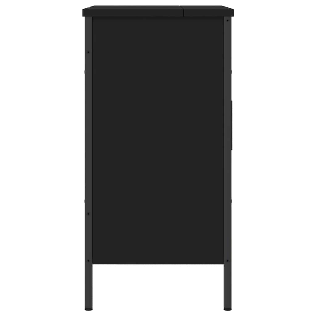 Meuble bas de lavabo vidaXL Noir 60x30x60 cm Bois d'ingénierie