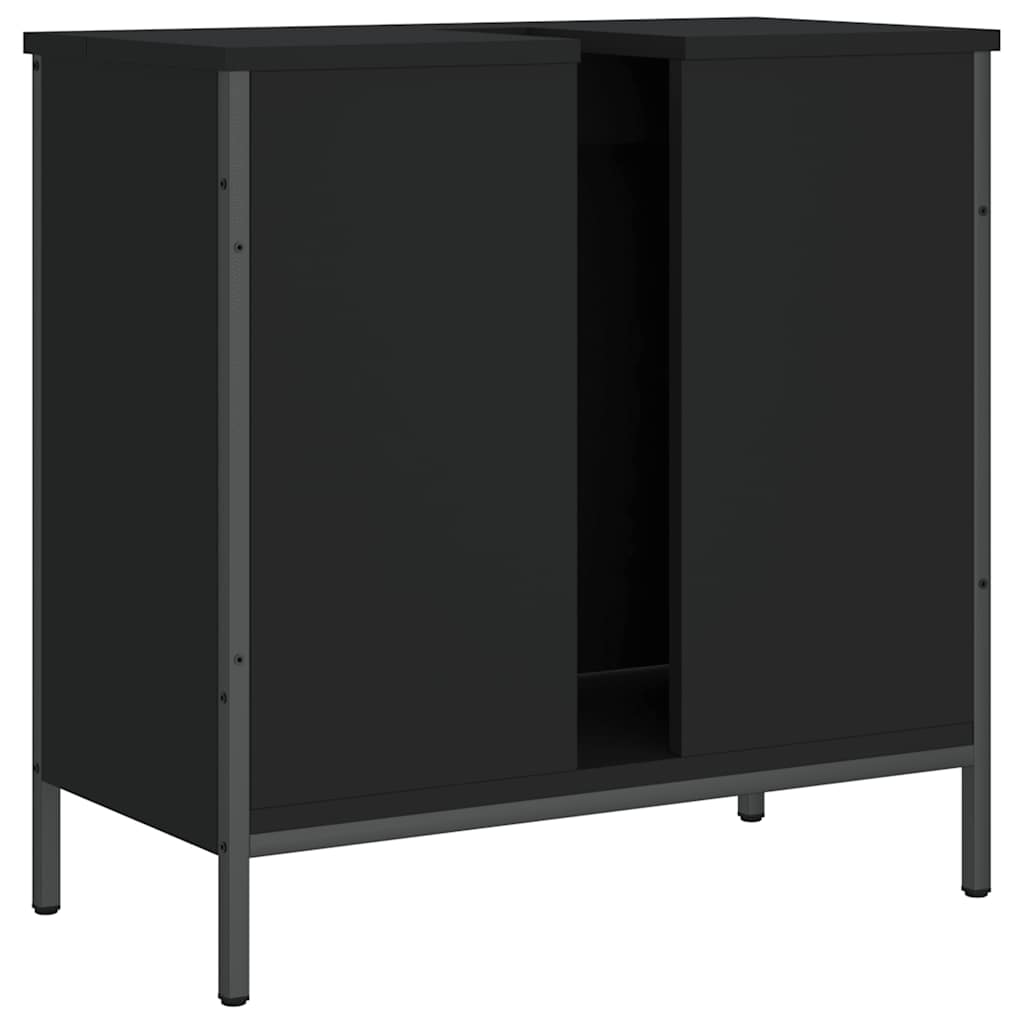 Meuble bas de lavabo vidaXL Noir 60x30x60 cm Bois d'ingénierie
