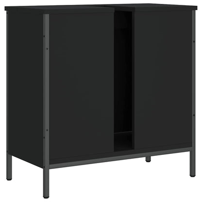 Meuble bas de lavabo vidaXL Noir 60x30x60 cm Bois d'ingénierie