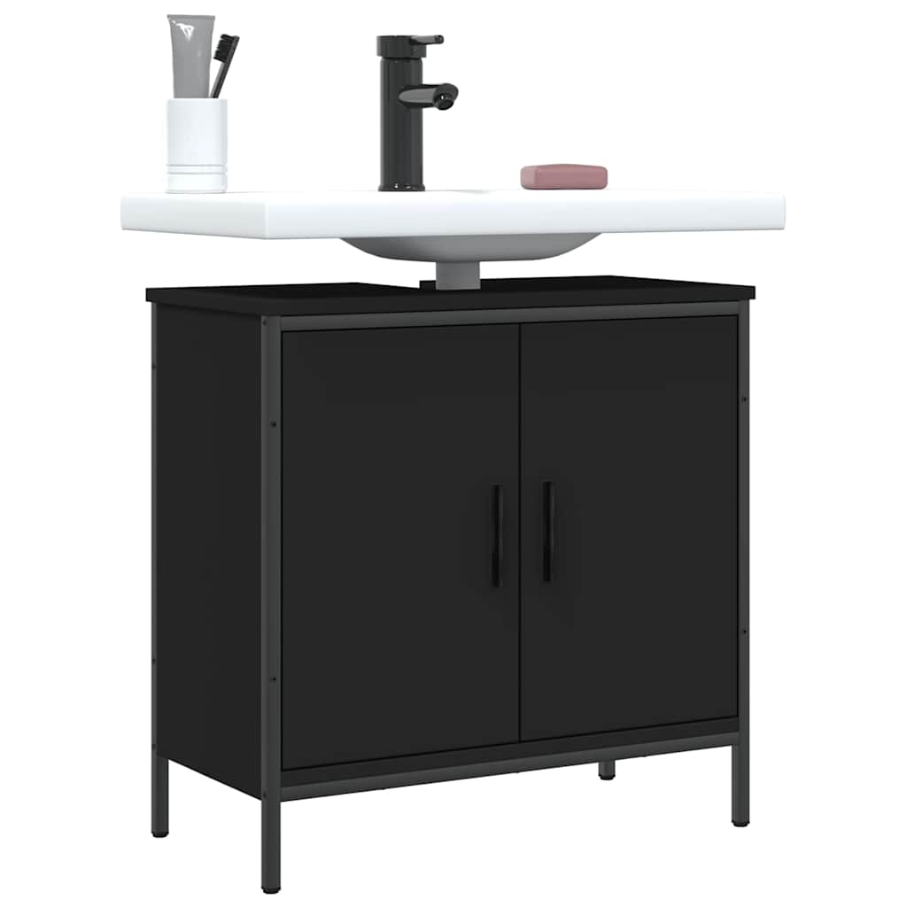 Meuble bas de lavabo vidaXL Noir 60x30x60 cm Bois d'ingénierie