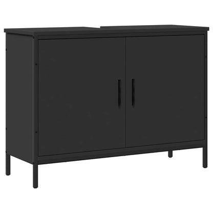 vidaXL Waschbeckenunterschrank Schwarz 80x30x60 cm Holzwerkstoff