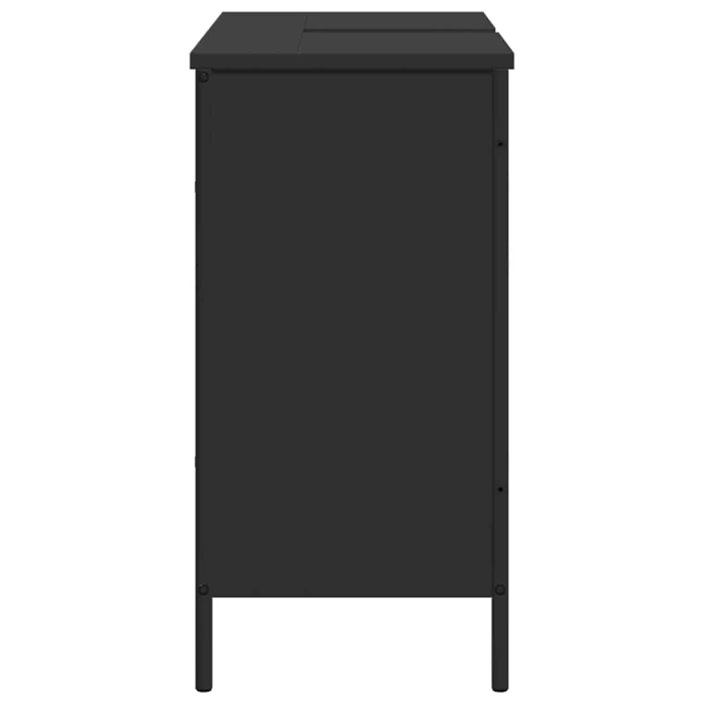 vidaXL Waschbeckenunterschrank Schwarz 80x30x60 cm Holzwerkstoff
