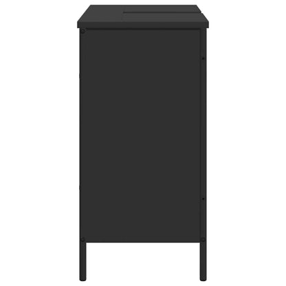 vidaXL Waschbeckenunterschrank Schwarz 80x30x60 cm Holzwerkstoff