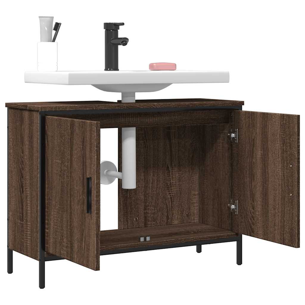 vidaXL Meuble sous-lavabo chêne marron 80x30x60 cm Bois d'ingénierie