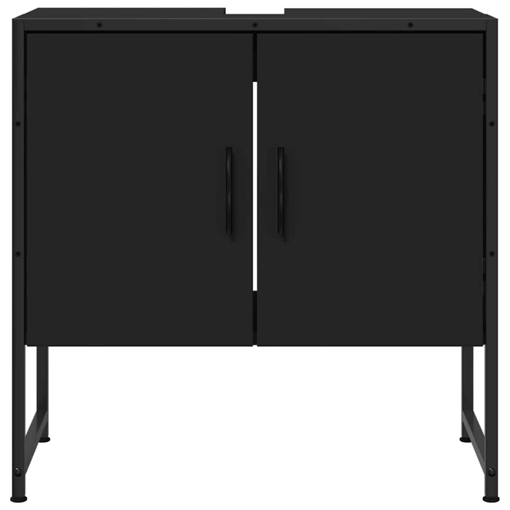 vidaXL Waschbeckenunterschrank Schwarz 60x33x60 cm Holzwerkstoff