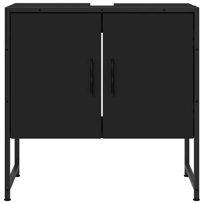 vidaXL Waschbeckenunterschrank Schwarz 60x33x60 cm Holzwerkstoff