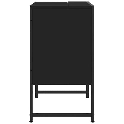 vidaXL Waschbeckenunterschrank Schwarz 60x33x60 cm Holzwerkstoff