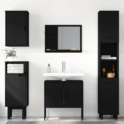 vidaXL Waschbeckenunterschrank Schwarz 60x33x60 cm Holzwerkstoff