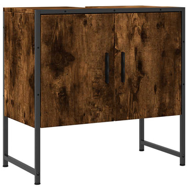 Meuble bas de lavabo chêne fumé 60x33x60 cm bois d'ingénierie vidaXL