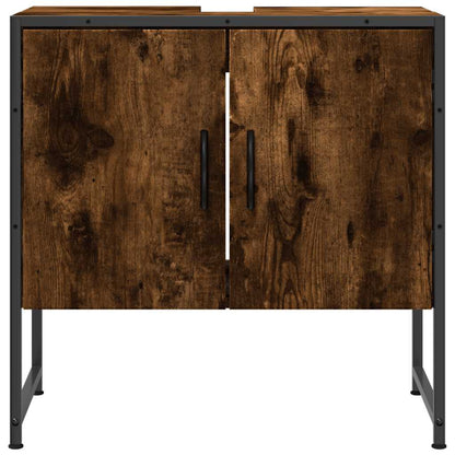 Waschbeckenunterschrank Räuchereiche 60x33x60 cm Holzwerkstoff