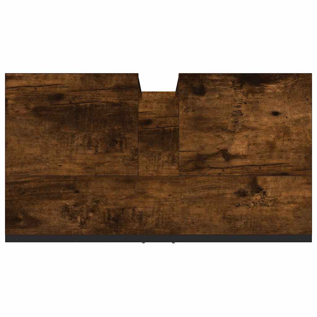 Waschbeckenunterschrank Räuchereiche 60x33x60 cm Holzwerkstoff